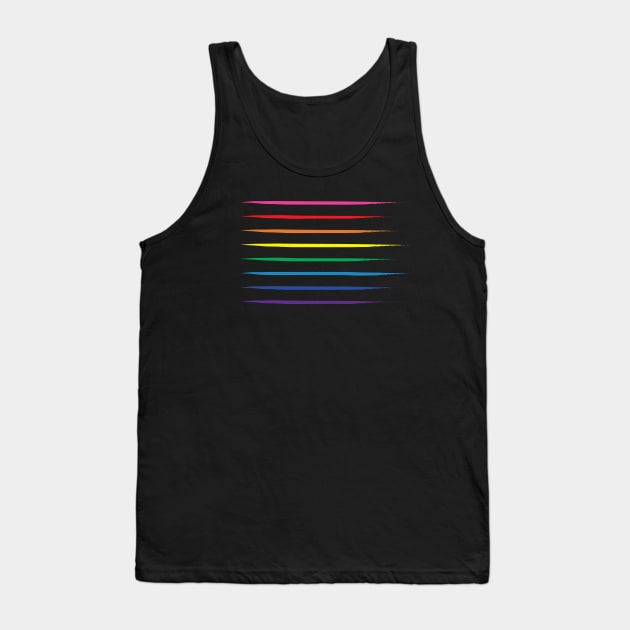 Gay Pride Flag Original Rainbow Stripes Tank Top by SapphicReality